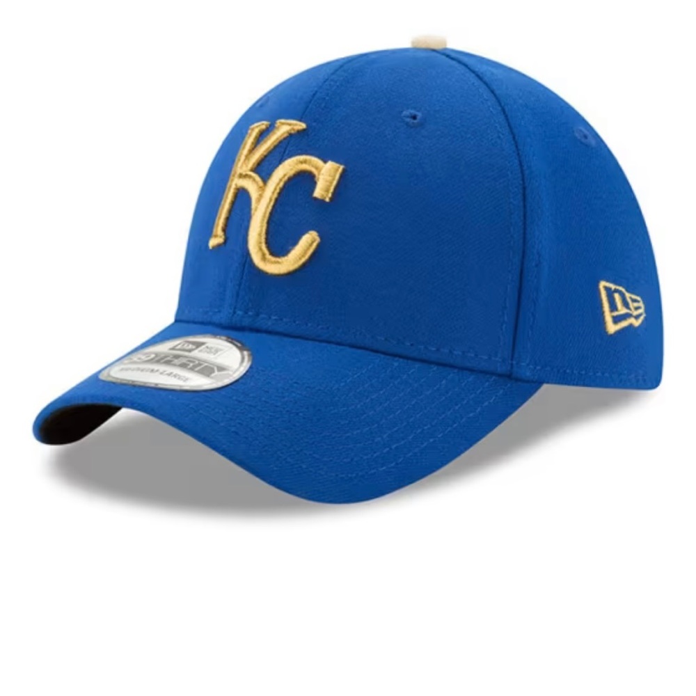 NEW ERA KANSAS CITY ROYALS MENS BLUE ALT TEAM CLASSIC 39THIRTY FLEX HAT